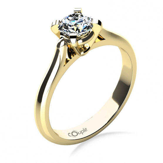 Zásnubní prsten Grace, žluté zlato se zirkonem